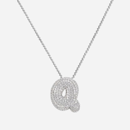 Bubble initial necklace