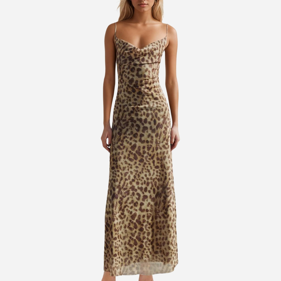 Leopard Tulle Maxi Dress