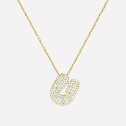 Bubble initial necklace