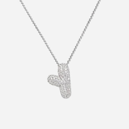 Bubble initial necklace