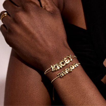 Custom name slider bracelet