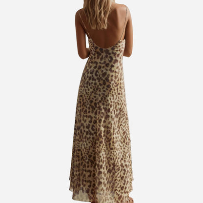 Leopard Tulle Maxi Dress