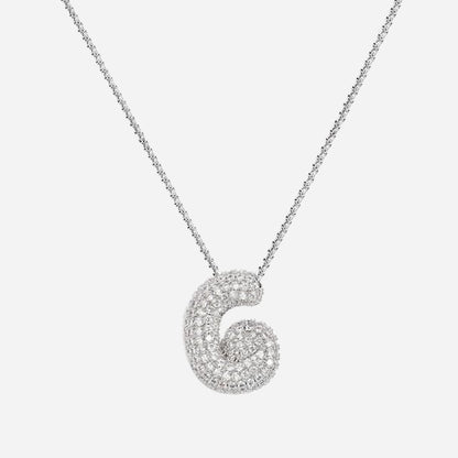 Bubble initial necklace