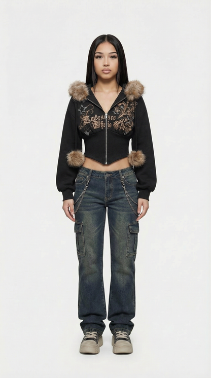 Midnight fur zip